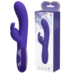 Vibrator Iepuras Cerberus Youth, Vibrating&amp;Licking, Silicon, USB, Violet, 20.6 cm