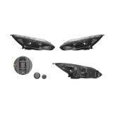 Set faruri tuning Ford Focus 3 12.2010-11.2014 BestAutoVest partea dreapta+stanga H1+H1 manual cu led de pozitie, transparent-negru