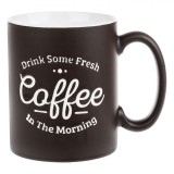 Cană New Bone, Imprimeu &quot;Coffee&quot;, Textură Mată, Culoare Maro, Capacitate 0,57L, Oem
