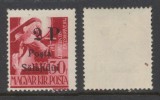 1945 ROMANIA Posta Salajului timbru local original 2P pe 30f Sf Margareta MNH, Stampilat