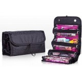 Geanta Organizator Cosmetice Roll-N-Go Machiaj Accesorii, Calatorie, 4 Compartimente Transparente, 50x23 cm