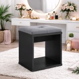 Taburet pentru masuta de toaleta cu sezut confortabil, 30x30x42 cm, negru