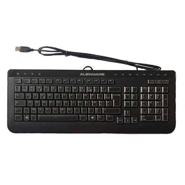 Tastatura ALIENWARE, layout: elvetiana, Multimedia, USB, Negru
