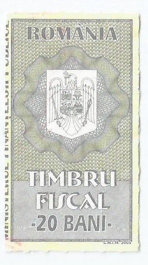 *Romania, lot 1115 cu 1 timbru fiscal general, 2005, NG