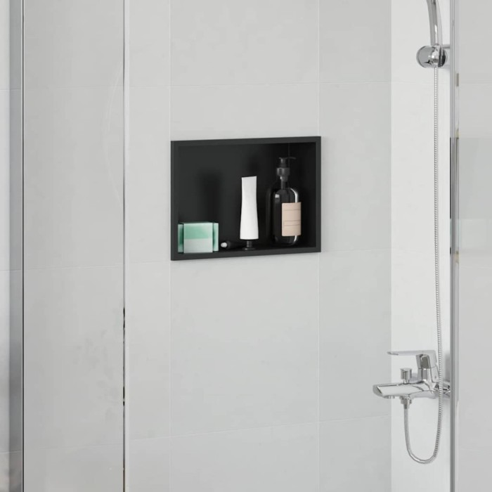 Nisă de Duș Negru 30 x 20 x 9.5 cm Oţel inoxidabil