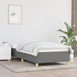 Cumpara ieftin Cadru de pat fără saltea, gri &icirc;nchis, 100x200 cm, textil