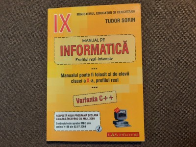 Manual de informatica intensiv clasa a IX X A Tudor Sorin foto