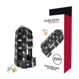 Darkness Bondage-Cușcă de Castitate din Piele Vegană cu Lacăt