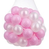 Set 50 Bile din Plastic pentru Spațiu de Joacă, 7 cm, Roz și Alb Argintiu, CMCLASS