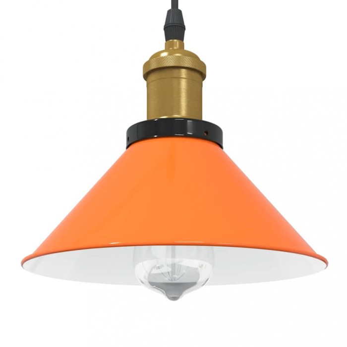 vidaXL Lampă suspendată reglabilă &icirc;nălțime E27 Portocaliu lucios Metal