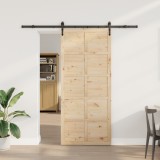 vidaXL Ușă glisantă Maro 100 x 208 cm Lemn masiv de pin