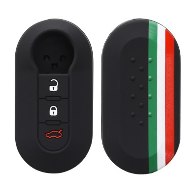 Husa Cheie Auto pentru Fiat / Lancia - 3 Butoane, kwmobile, Silicon, Multicolor, 44440.34 foto