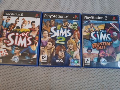 Colectie 3 jocuri The SIMS (SIMS 1, 2 Bustin out) actiune , creatie, pt ps2 playstation2 ps 2 foto