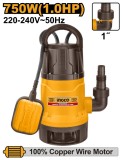 Pompa apa Sumersibila Plastic cu Plutitor 750W 1 inch, Ingco SPD7508