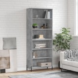 vidaXL Dulap &icirc;nalt, gri beton, 69,5x32,5x180 cm, lemn compozit