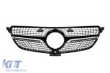Grila diamantata crom/neagra potrivita pentru Mercedes GLE W166, GLE Coupe C292 2015-2019 cu deschidere pentru camera Performance AutoTuning