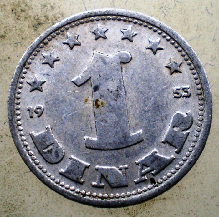 1.666 YUGOSLAVIA JUGOSLAVIA IUGOSLAVIA 1 DINAR 1953