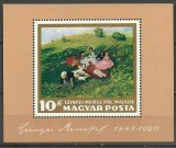 Ungaria 1966 - Pictura (I), arta, colita neuzata