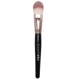 Pensula Fond de Ten &amp; Corector Top Choice 38594, Peri Nailon, Aplicare Uniforma, Maner Lemn Ergonomic, Finisaj Roz Auriu