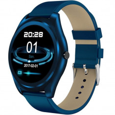 Ceas Smartwatch iUni N3 Plus, Curea Piele, BT, 1.3 Inch, IOS si Android, Blue foto