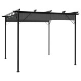 Pergola retractabila vidaXL, 3x3m, otel antracit, 180 g/m&sup2;, umbra si protectie ploaie, gradina