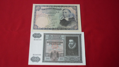 LOT BANCNOTE 500 PESETAS 1940, 1946 REPRODUCERI AUTORIZATE ! foto