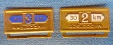 C989-I-2 Insigne APELDOORN Olanda 30 si 40 km bronz aurit emailat.