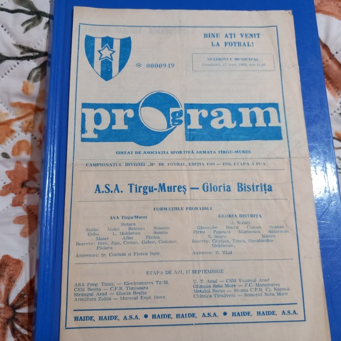 program ASA TG. Mures - Gloria Bistrita