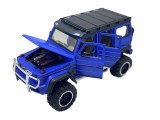 Macheta replica metal Mercedes G albastru cu fum deschide usi, capota, portbagajul 1/24