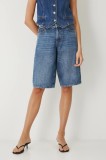 Medicine pantaloni scurti din bumbac neted, high waist