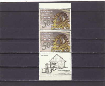 Muzeul Astra Sibiu serie in triptic cu vinieta,2013, MNH ** ROMANIA. foto