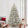 VidaXL Brad de Crăciun artificial Verde și alb 240 cm PVC și Metal 3395768