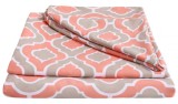 Lenjerie de pat bumbac polycotton, SomnART, pentru pat de 2 persoane XXL (2 fete perne 50x70, cearceaf pat 240x260, cearceaf pilota 220x200), Iris Rel