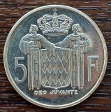 (A169) MONEDA DIN ARGINT MONACO - 5 FRANCS 1960, PROOF, TIRAJ 1.550 BUC., RARA, Europa