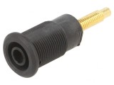 Soclu Banană 4mm 32A Negru Aurit 38,5mm