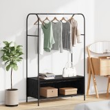 vidaXL Suport haine cu rafturi Stejar negru 100x44x160 cm