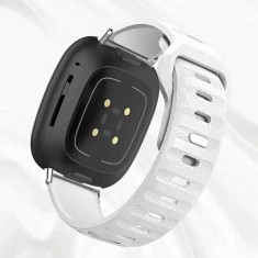 Curea din silicon compatibila cu Fitbit Versa Lite, Telescoape QR, 22mm, Linen White