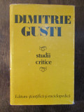 DIMITRIE GUSTI -STUDII CRITICE