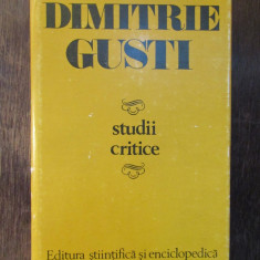 DIMITRIE GUSTI -STUDII CRITICE