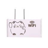 Raft suport Router Wireless, TarTek, din material compozit vopsit alb pentru mascare fire si echipament WIFI , 40 x 21 x 10 cm