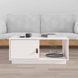 VidaXL Măsuță de cafea, alb, 80x50x35,5 cm, lemn masiv de pin 818261