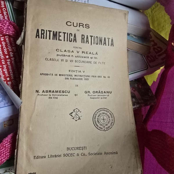 Curs de aritmetica rationala pentru clasa a V-a reala - N.Abramescu