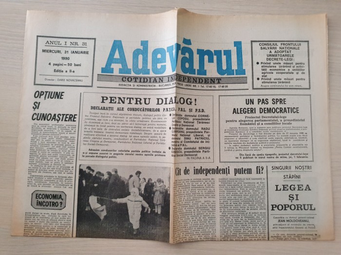 adevarul 31 ianuarie 1990-articolul calea regala