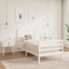 Cadru de pat mic single, alb, 75x190 cm, lemn masiv GartenMobel Dekor, vidaXL