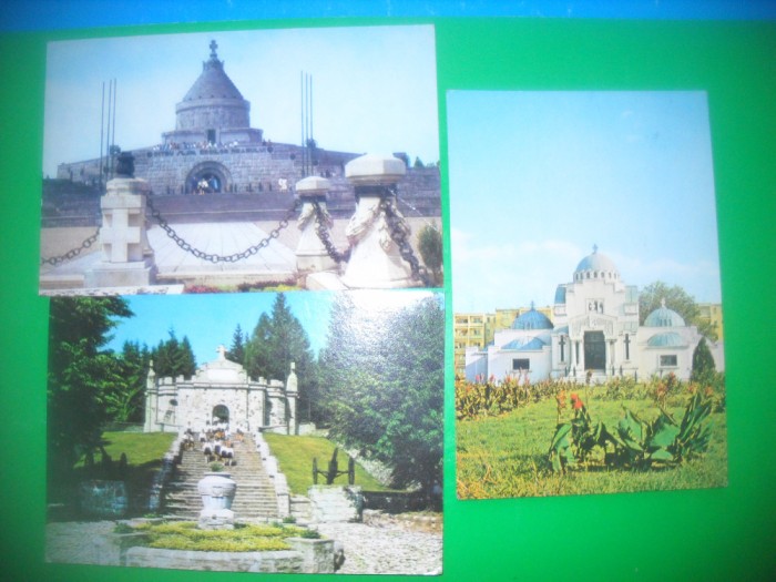 HOPCT LOT 3073 MAUSOLEE IN.. -JUD VRANCEA- 3 CARTI POSTALE-CIRCULATE