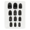 Unghii False cu Adeziv Ombre Negru Oval - Set 12 Bucăți