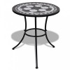 Gossi masa de bistro, alb si negru, 60 cm, mozaic