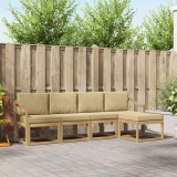 vidaXL Set de canapele de exterior cu pernă 5 pcs Alb și Bej 3387507