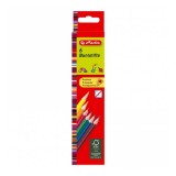 Creioane colorate triunghiulare 6 culori/set Herlitz