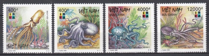 Vietnam 1999 - Expoziția Internațională de Timbre &bdquo;IBRA &#039;99&rdquo; - N&uuml;rnberg - Caracatițe, MNH